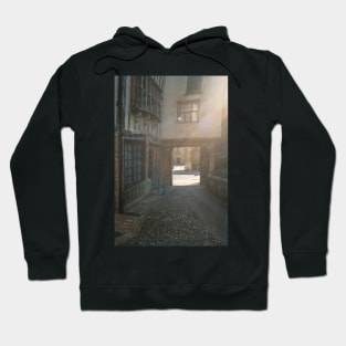 Medieval courtyard in Norwich bathed in sunlight Hoodie